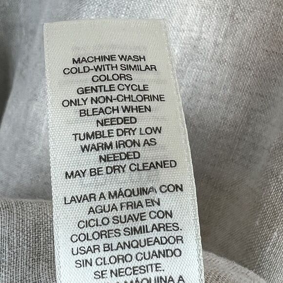 Chico's Beige Tan 100% Linen Button-Up Tunic Shirt Shirt - Picture 9 of 10